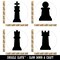Chess Set Pieces Pawn Rook Queen King Rubber Stamp Set for Stamping Crafting Planners